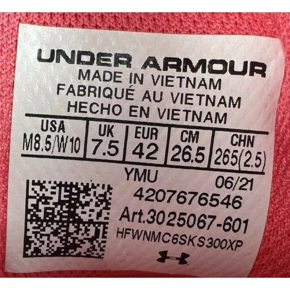 Under Armour Mens 8.5 Womens 10 Flow Futura X Running Sneakers Shoes 3025067 New